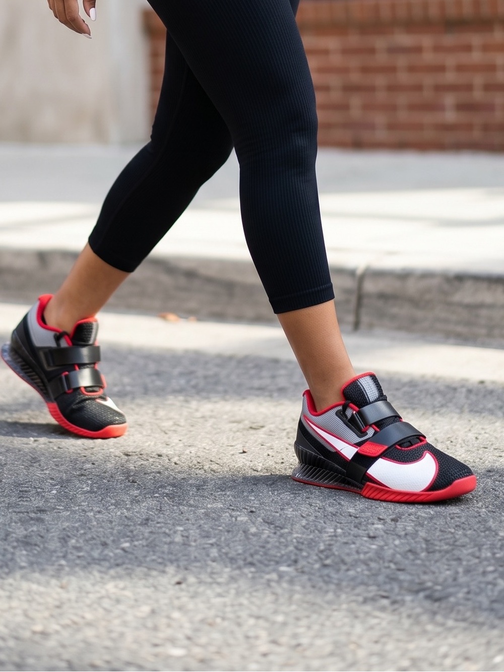These are the Nike Romaleos 4 in the Black, University Red, White.